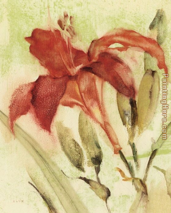 Red Day Lily painting - Cheri Blum Red Day Lily art painting